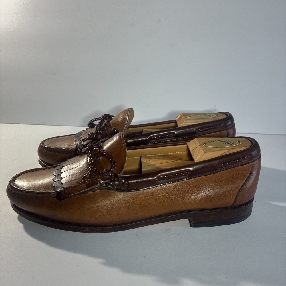 Allen Edmonds Woodstock Kiltie Slip On Loafer Brown Dress Shoes Size 8.5C USA - Picture 4 of 15